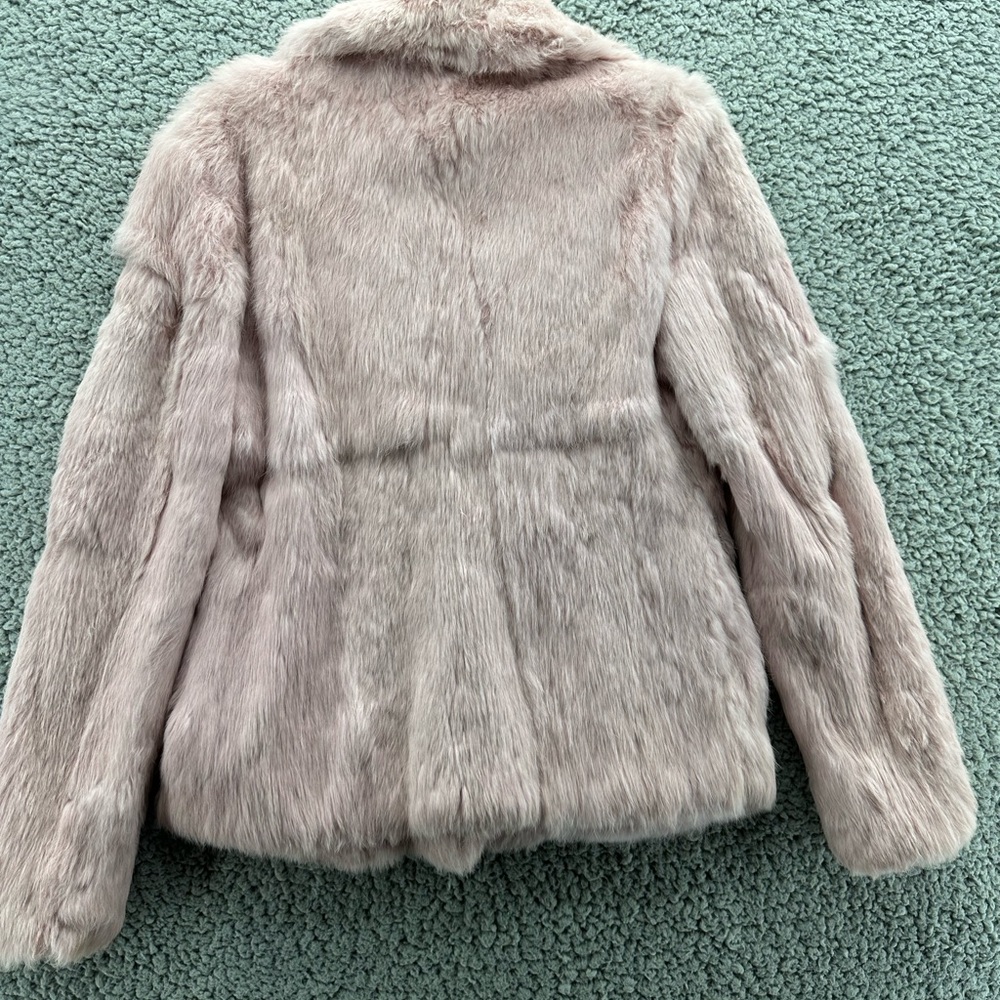 XOXO Vintage Coat Blush Rabbit Fur Coat SZ M - Picture 12 of 17